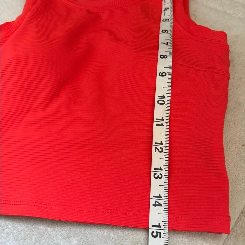 Red Ribbed Gym Tank Top - Picture 4 of 7